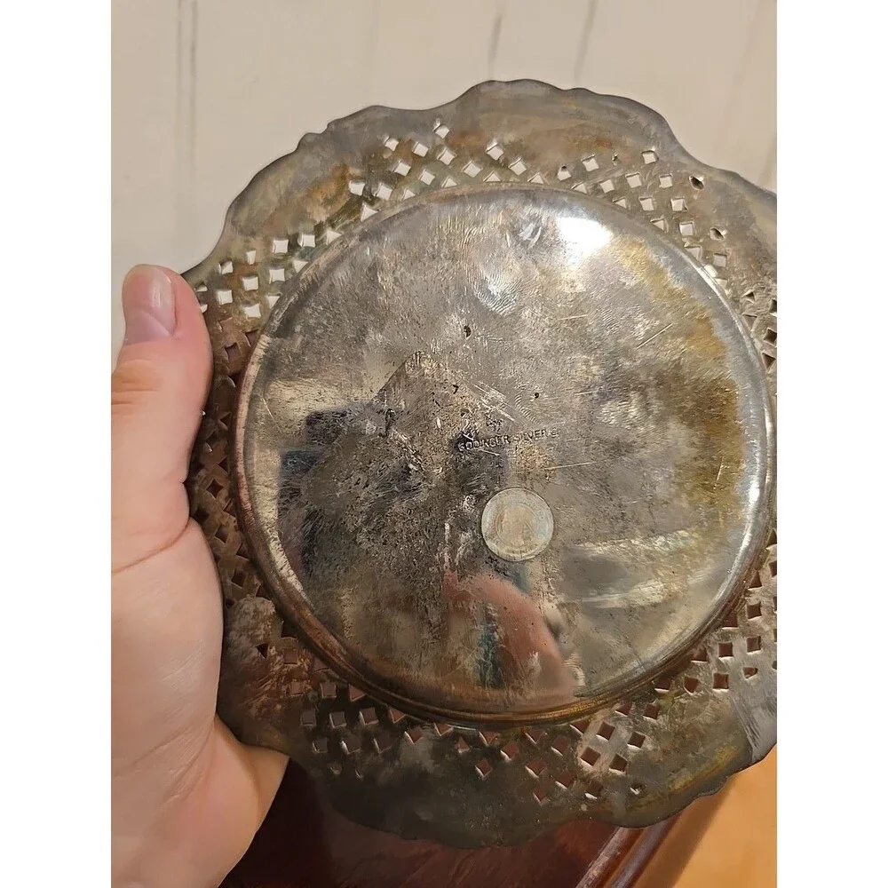 Vintage Silver Plated Wine Bottle Coaster By Godinger Silver Co.
